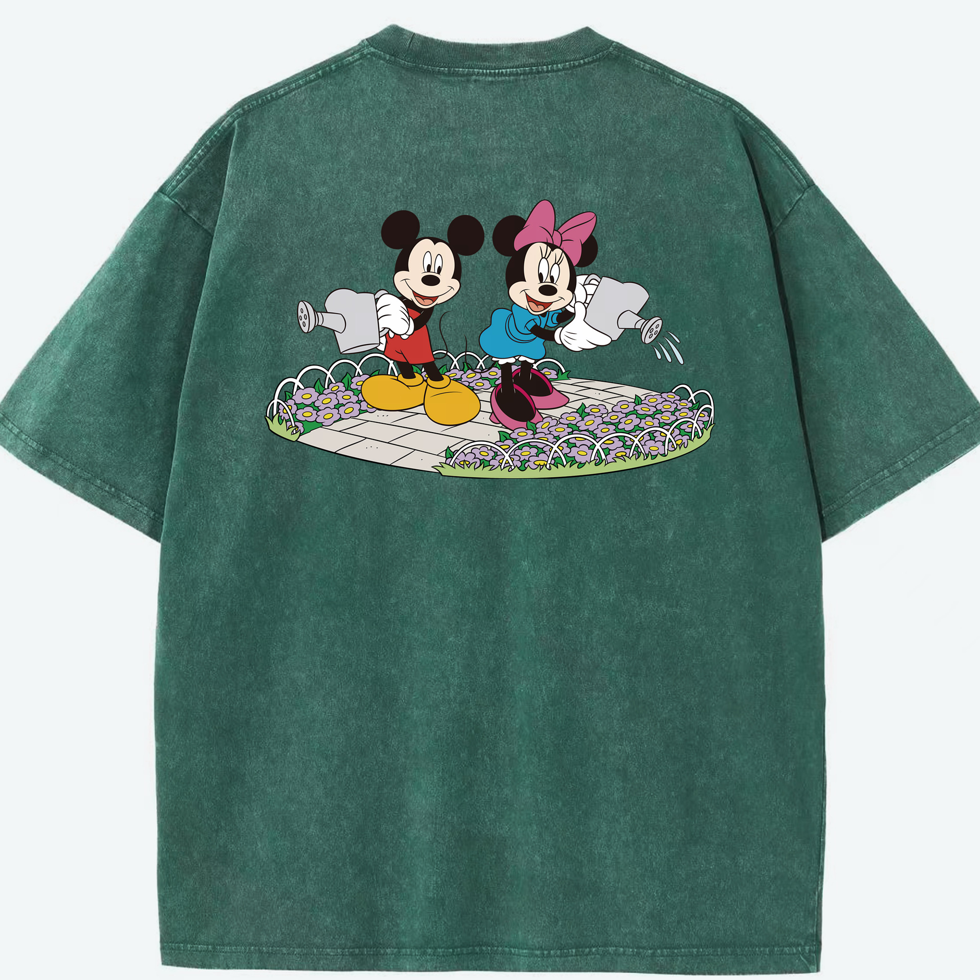 （画像用） ミッキーマウス Mickey Mouse 綿100% ヴィンテージ風 半袖Tシャツ（背面プリント）